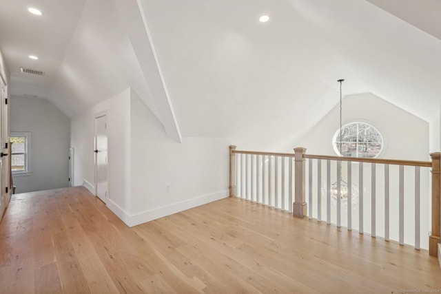 7 Egret Rd, Stonington, CT 06355 - additional living space featuring vaulted ceiling, light wood-style flooring, and recessed lighting
