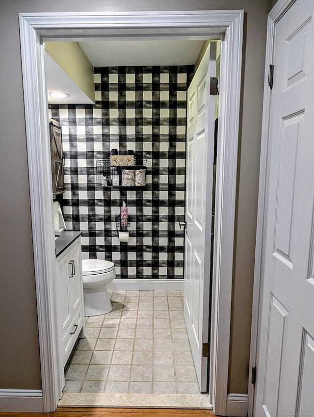374 Heritage Vlg Unit C, Southbury, CT 06488 - bathroom with toilet, tile patterned floors, and vanity