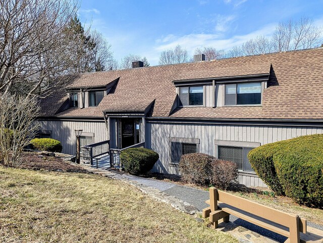 374 Heritage Vlg Unit C, Southbury, CT 06488 - view of front of house with roof with shingles and a chimney