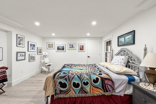 162 Hattertown Rd, Newtown, CT 06470 - bedroom featuring recessed lighting, light wood-style floors, and baseboards