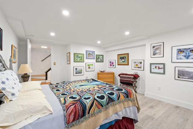 162 Hattertown Rd, Newtown, CT 06470 - bedroom featuring light wood finished floors, recessed lighting, and baseboards