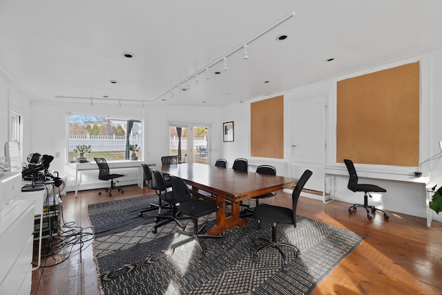 24-26 Lyme St, Old Lyme, CT 06371 - office space with rail lighting, french doors, and wood-type flooring