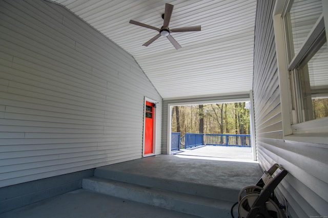 view of patio / terrace with ceiling fan