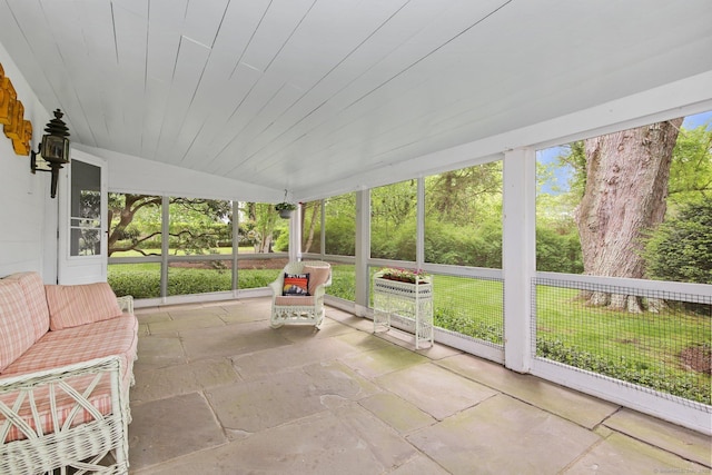 167 Skunk Ln, Wilton, CT 06897 - unfurnished sunroom featuring healthy amount of natural light and lofted ceiling