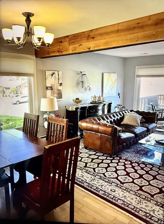 15 Pilgrim Hbr Unit A, Wallingford, CT 06492 - dining area featuring hardwood / wood-style flooring and a chandelier