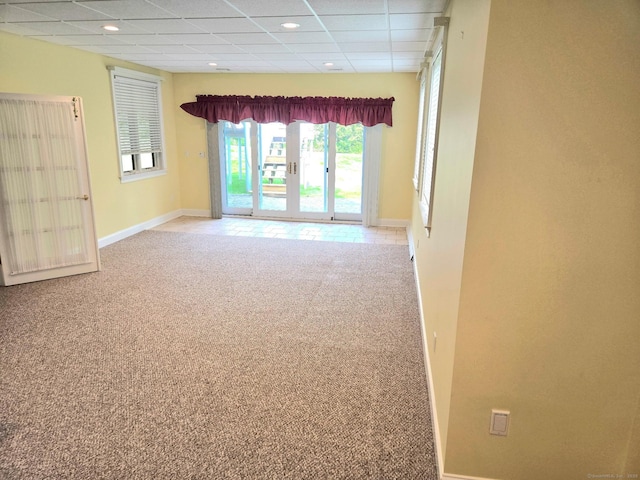 21 Autumn Cir, Rocky Hill, CT 06067 - empty room featuring carpet flooring, recessed lighting, baseboards, and a paneled ceiling