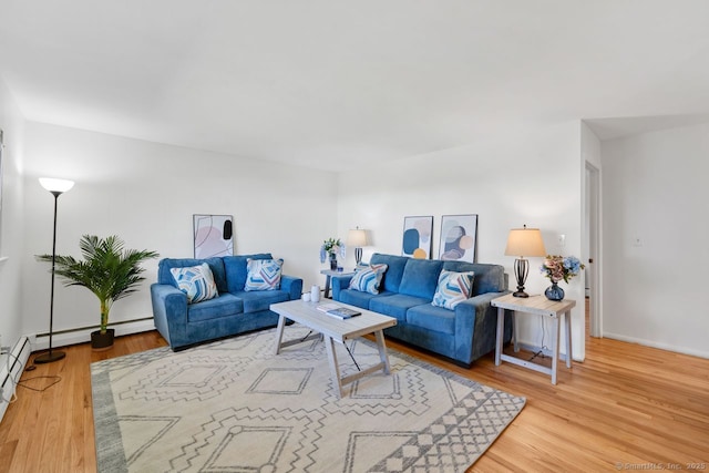 living area with wood finished floors