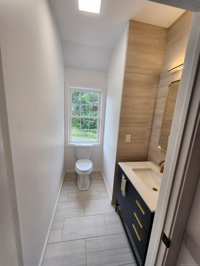 154 Falls Rd, East Haddam, CT 06469 - half bathroom with vanity and tile patterned flooring
