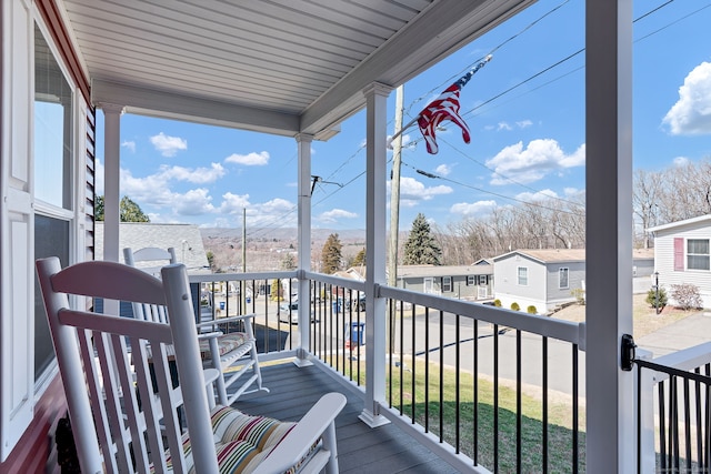 balcony with a residential view