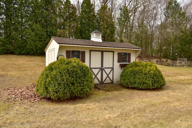 view of shed