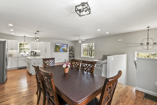 10 Bidwell Ter, Middletown, CT 06457 - dining room with recessed lighting, plenty of natural light, visible vents, and light wood finished floors