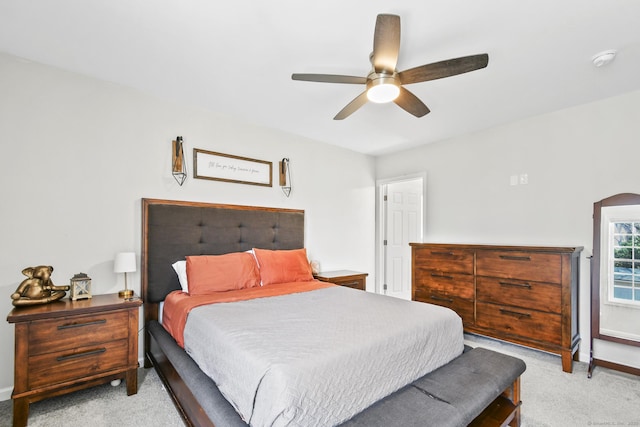 10 Bidwell Ter, Middletown, CT 06457 - bedroom with light colored carpet, baseboards, and a ceiling fan