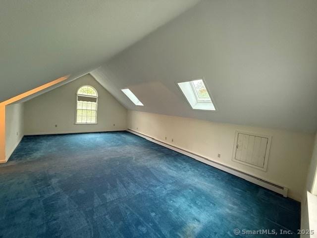 1900 Litchfield Rd, Watertown, CT 06795 - bonus room featuring a skylight, lofted ceiling, and carpet floors