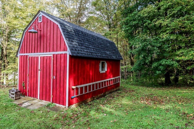 view of shed
