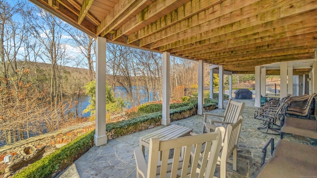 224 Tepi Dr, Southbury, CT 06488 - view of patio with a water view