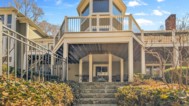 224 Tepi Dr, Southbury, CT 06488 - exterior space featuring a balcony and stairs
