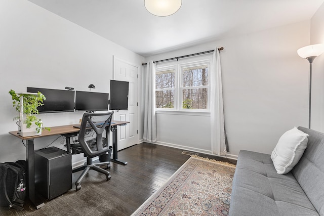 21 White Birch Rd, Redding, CT 06896 - office with baseboards and dark wood-style floors