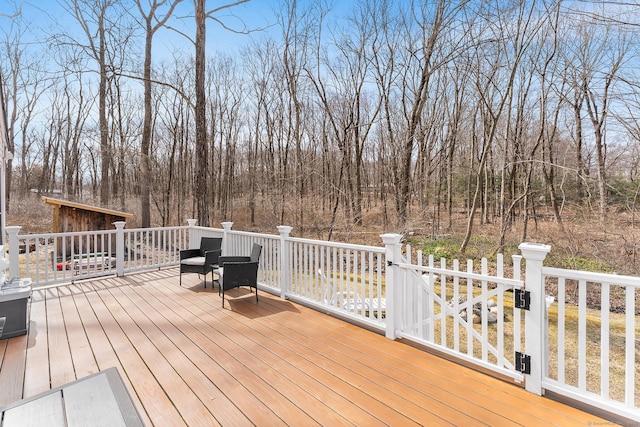 21 White Birch Rd, Redding, CT 06896 - wooden terrace with an outbuilding