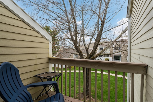 deck featuring a yard