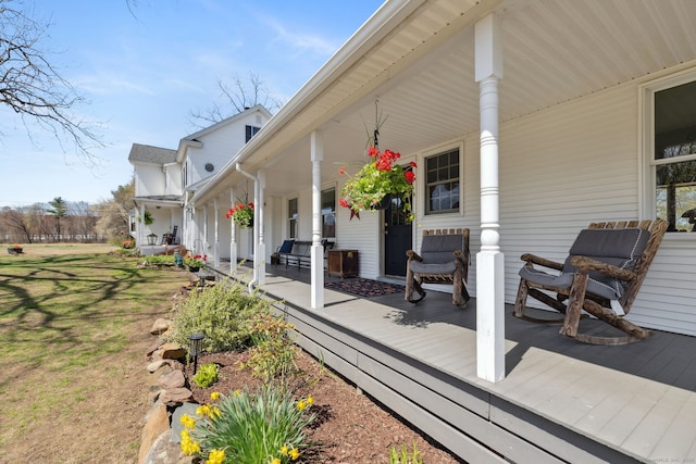 exterior space featuring covered porch