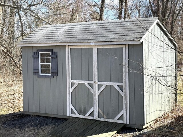view of shed