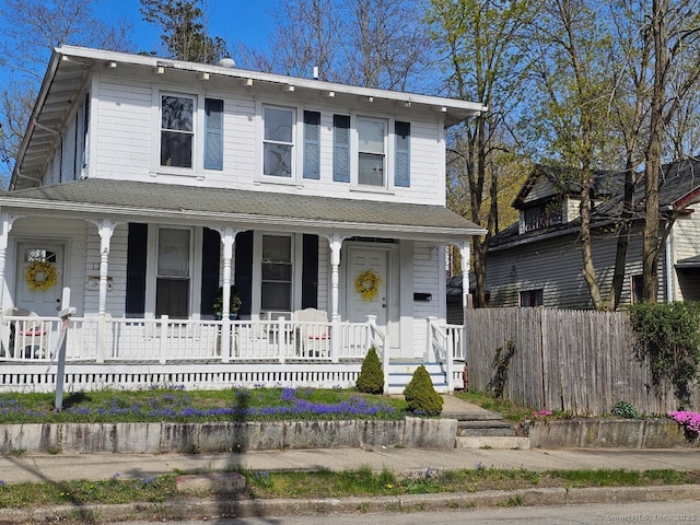 125 Mckinley Ave, Norwich, CT 06360 - view of front of house featuring fence and covered porch