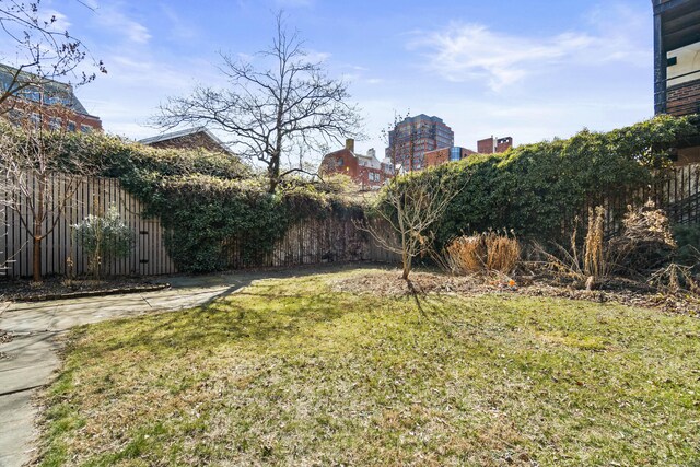 view of yard featuring fence