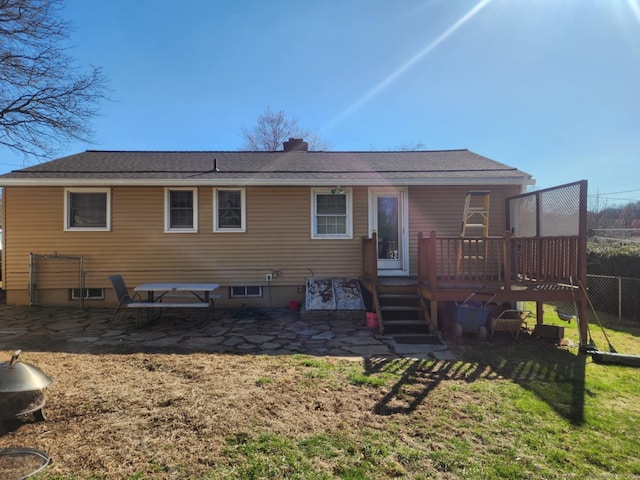 27 Payne Pl, Meriden, CT 06450 - rear view of house featuring a deck and a patio