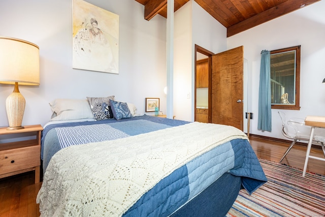 29 Lighthouse Rd, Woodbury, CT 06798 - bedroom featuring wood finished floors and a wooden ceiling with exposed beams