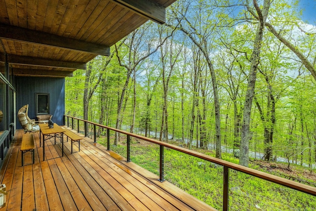29 Lighthouse Rd, Woodbury, CT 06798 - wooden deck featuring a wooded view