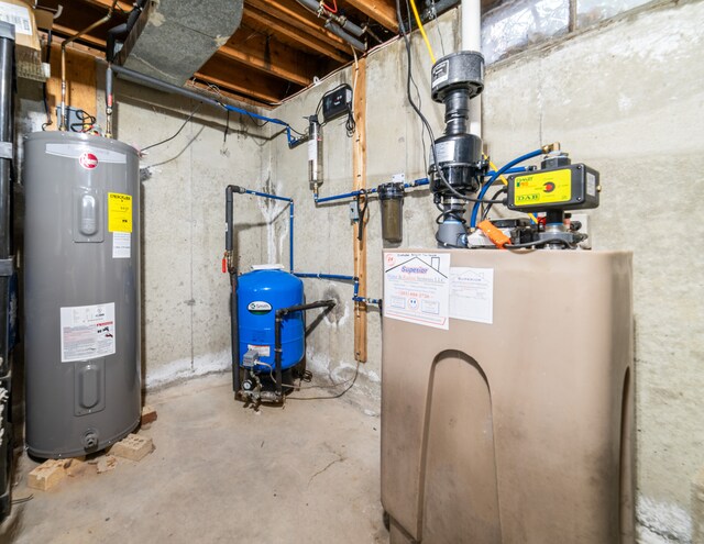 utilities with water heater and electric water heater