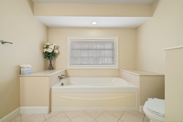 1 Winding Trl Unit 1, Middlebury, CT 06762 - full bathroom featuring a bath, toilet, tile patterned floors, and baseboards