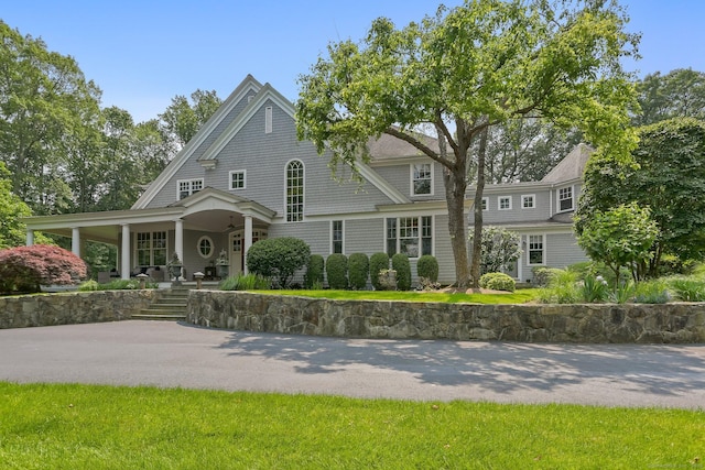 6 Winthrop Hls, Weston, CT 06883 - shingle-style home featuring a porch