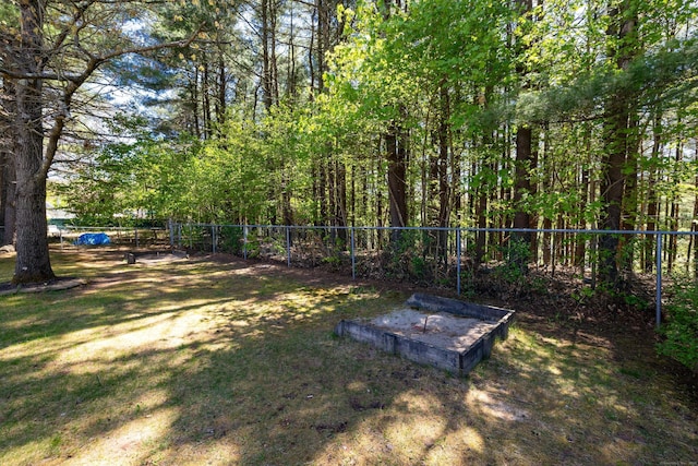 view of yard with fence