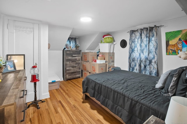 bedroom with light wood-style flooring