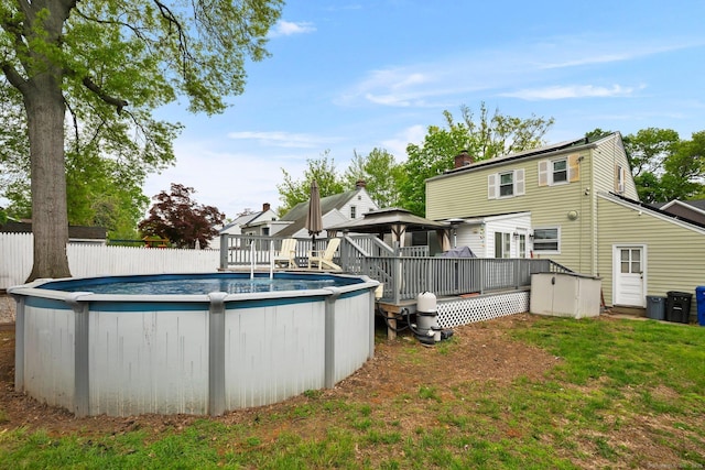 view of pool with a deck