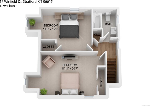17 Winfield Dr, Stratford, CT 06615 - floor plan / room layout