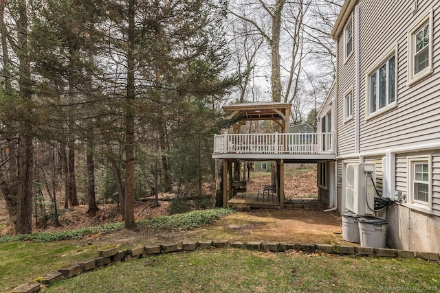view of yard featuring a deck