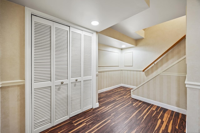 40 Nathan Hale Ct, Cheshire, CT 06410 - hallway with wood finished floors, baseboards, and stairs