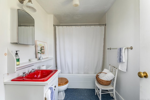 265 Housatonic River Rd, Salisbury, CT 06068 - full bath with vanity, shower / tub combo with curtain, and toilet