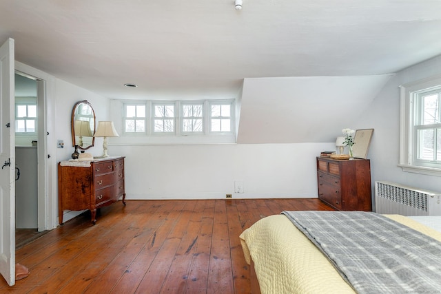 265 Housatonic River Rd, Salisbury, CT 06068 - bedroom featuring radiator heating unit, hardwood / wood-style flooring, and lofted ceiling