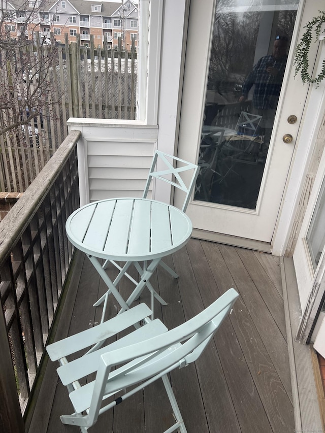 balcony with a residential view