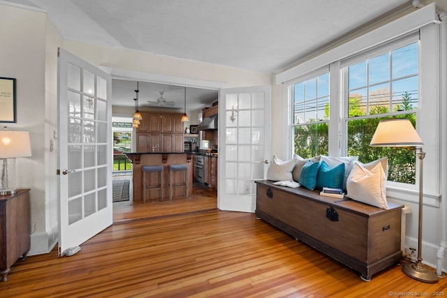 86 Tyler Ave, Groton, CT 06340 - living area featuring light wood-style floors and french doors