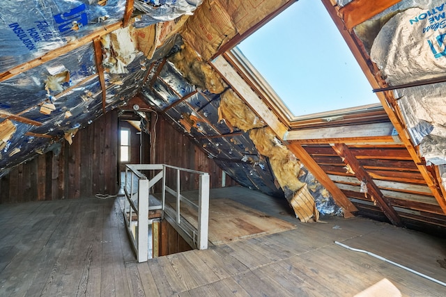 attic with an upstairs landing