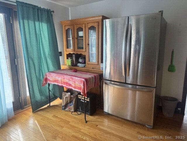 38 High St, Middlefield, CT 06455 - kitchen featuring wood finished floors and freestanding refrigerator
