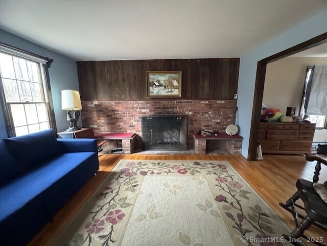 38 High St, Middlefield, CT 06455 - living room with a fireplace and wood finished floors