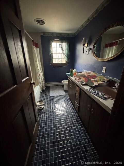 38 High St, Middlefield, CT 06455 - full bath with baseboards, toilet, tile patterned flooring, and vanity