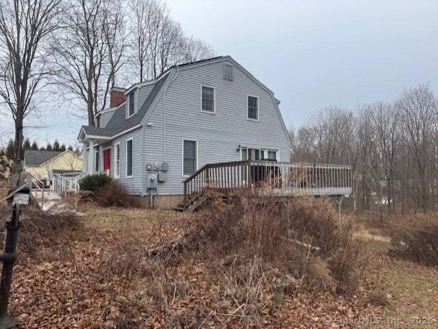 38 High St, Middlefield, CT 06455 - exterior space featuring a gambrel roof and a deck