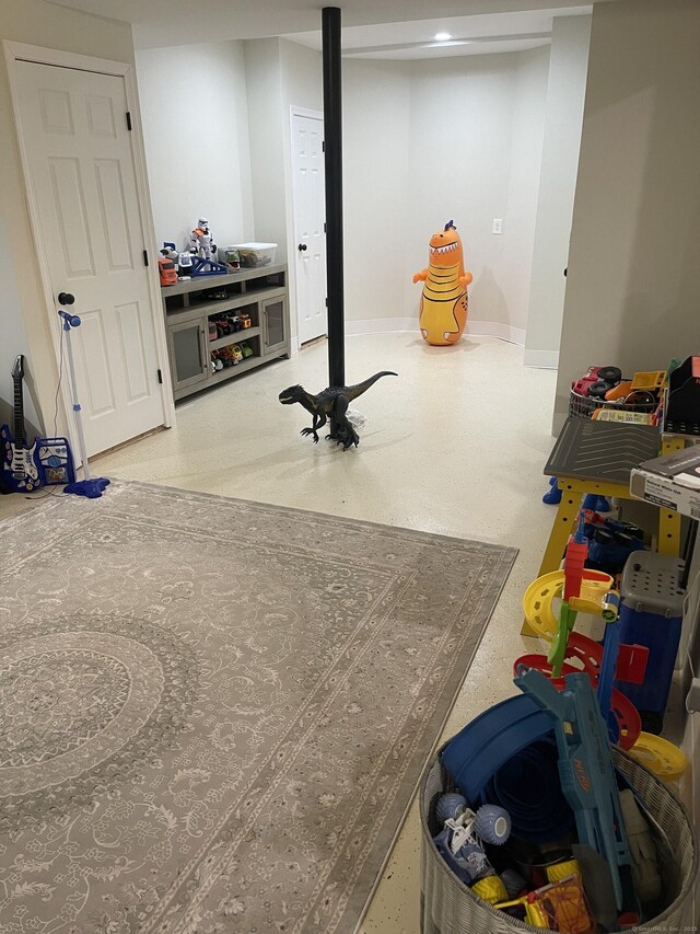 finished basement with baseboards