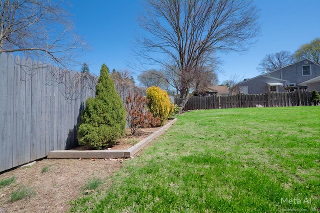 view of yard featuring fence